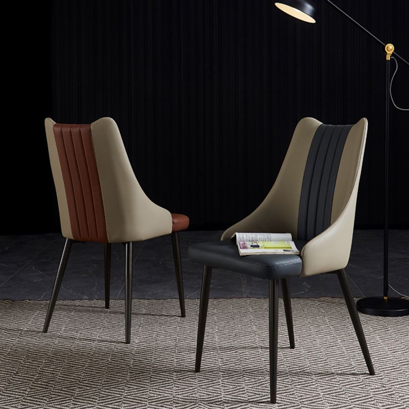 Silla de comedor de metal industrial Sillas de comedor de cuero PU para uso en restaurantes