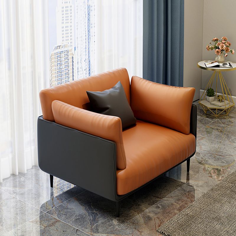 Contemporary Fabric Cushions Sofa 32.28"High Tuxedo Arm Single Cushion Seat Sofa