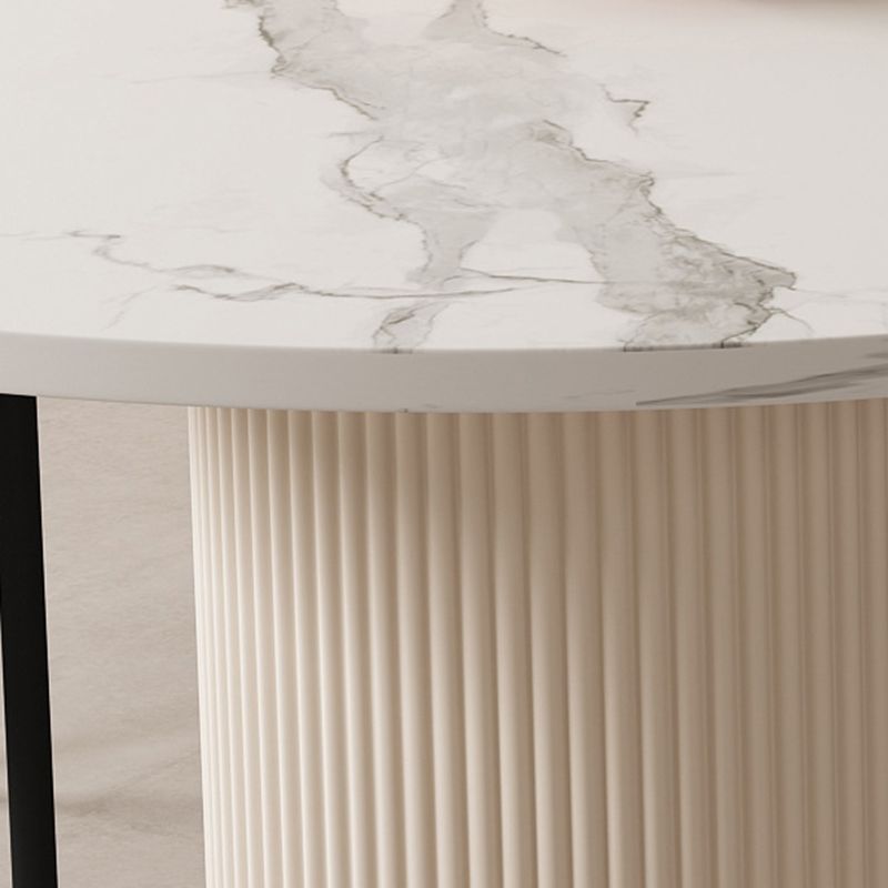 Contemporary Style Dining Sintered Stone Table Metal Table for Kitchen