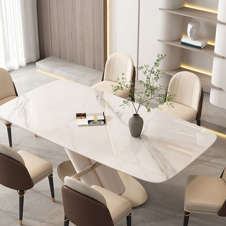 Contemporary Rectangle Sintered Stone Dining Table Set 1/4/5/7 Pieces Dining Set