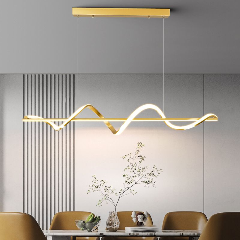 LED Island Lighting Fixture Modern Metal Island Chandelier Light