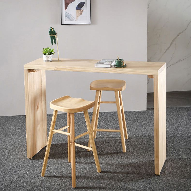 Rectangle Bar Table Wood Contemporary Bar Table with Sled Base