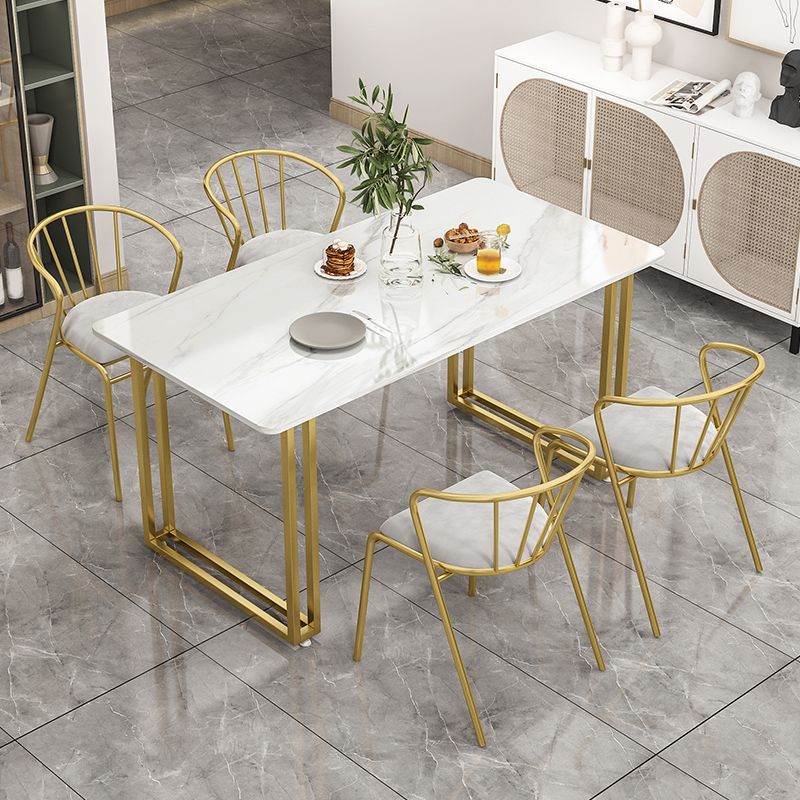 Nordic Rectangle Stone Dining Table 1/5/7 Pieces Dining Set for Dining Room