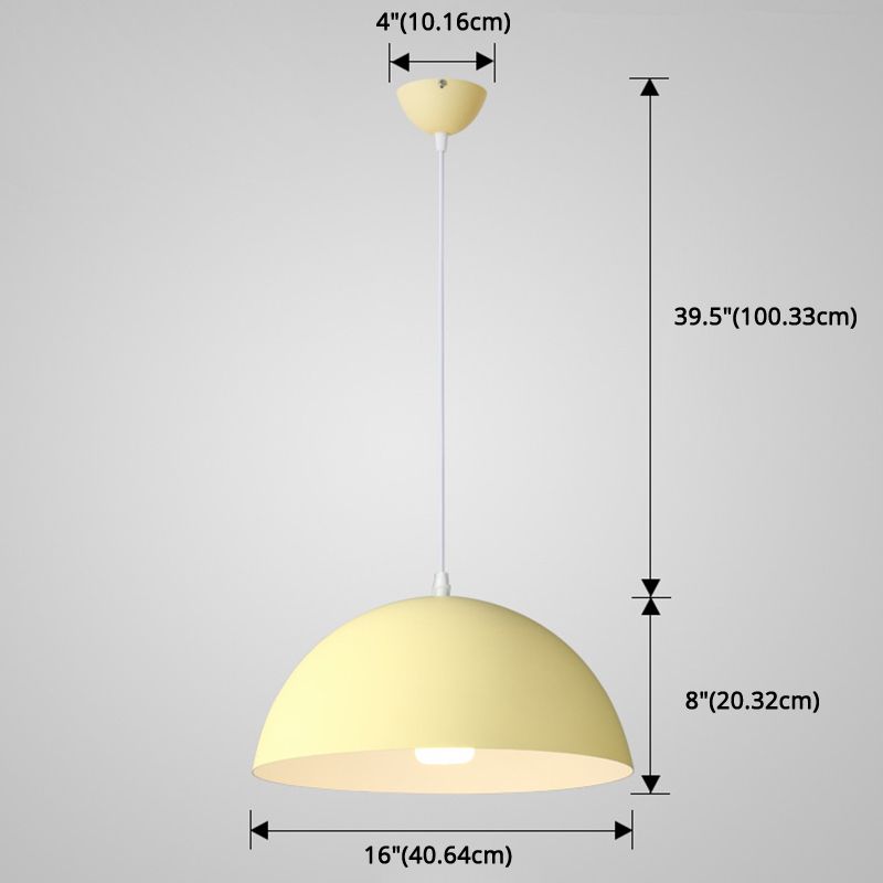 Metal Ribbed Dome Hanging Light 1-Light Nordic minimaliste Style suspendu lampe pour restaurant