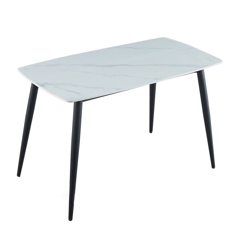 Minimalist Style Table Set with Sintered Stone Dining Table and Padded Chairs