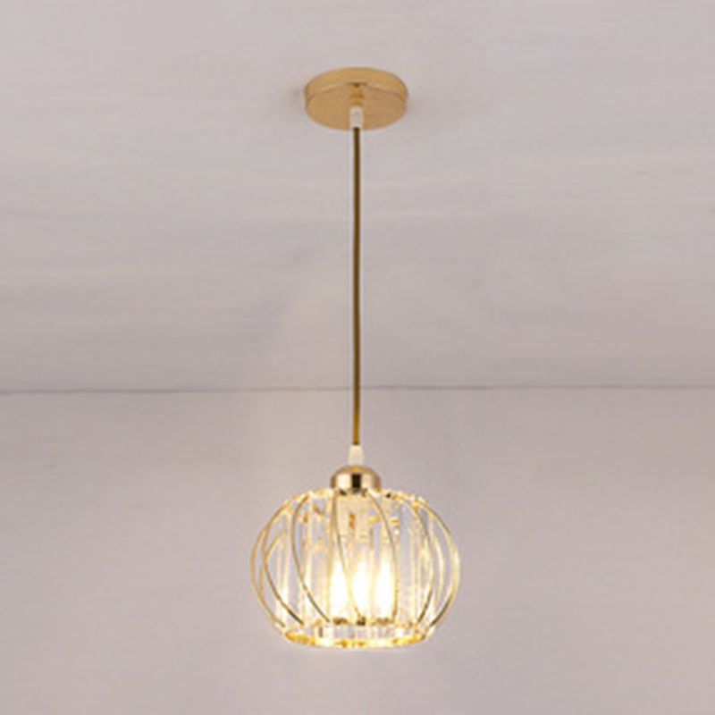 7.5 Inches Wide Mini Crystal Hanging Light with Metal Wire Design Modern Lighting Fixture for Hallway Aisle