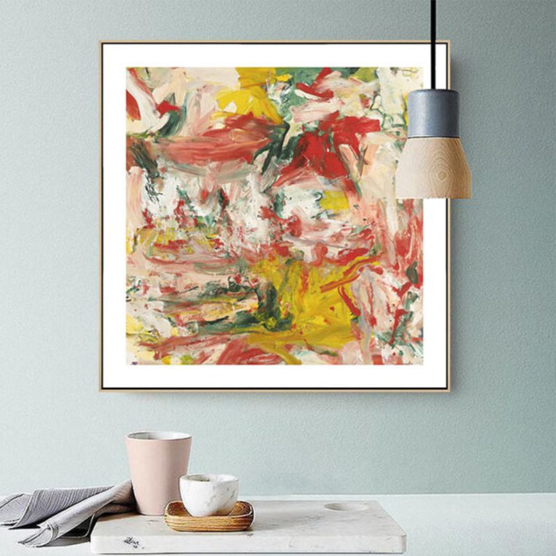 Peinture à l'huile abstraite, toile enveloppée, Art moderne, décoration murale texturée de couleur douce pour chambre