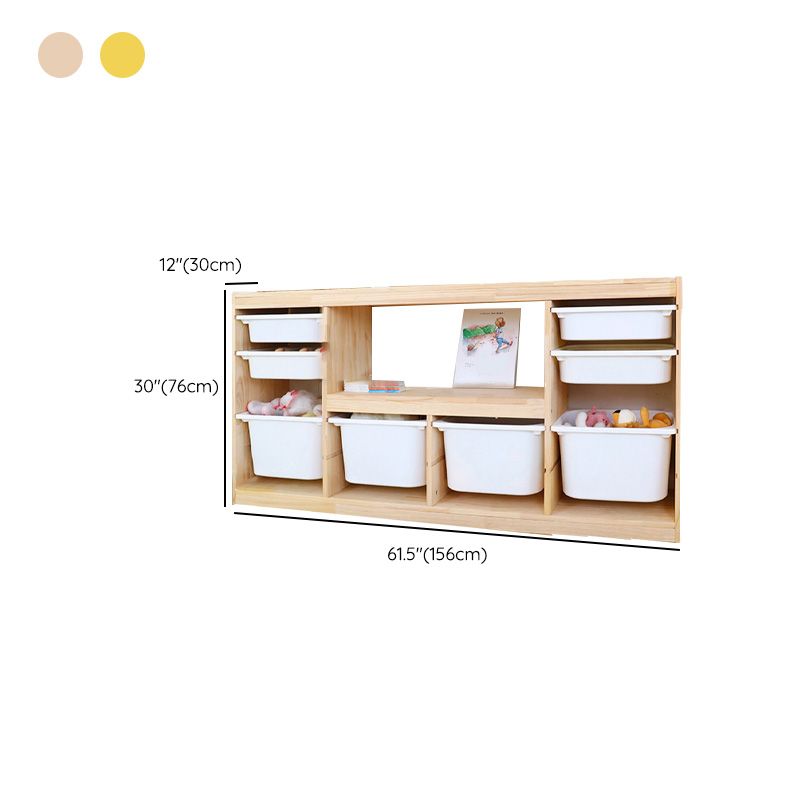 Scandinavian with Closed Back Kids Bookshelf Freestanding with Drawers