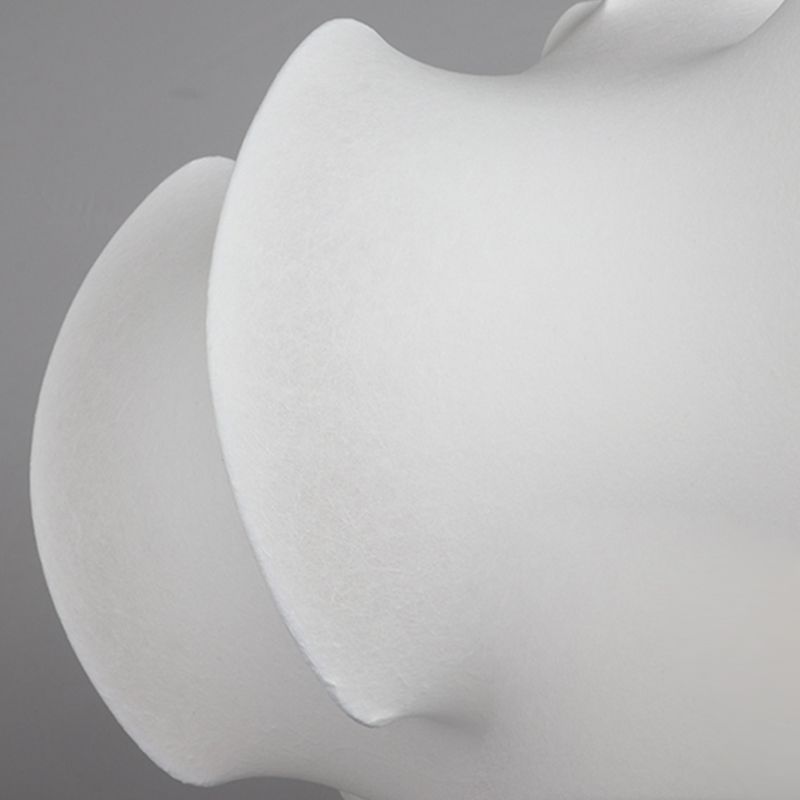 Shaded Fabric Suspended Lighting Fixture Modern-Style White Ceiling Hung Fixture