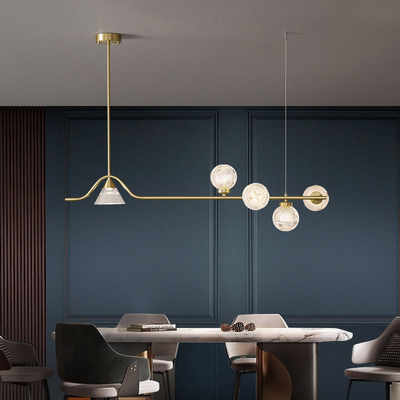 Black/Golden Kitchen Island Lighting Glass Ceiling Light for Living Room