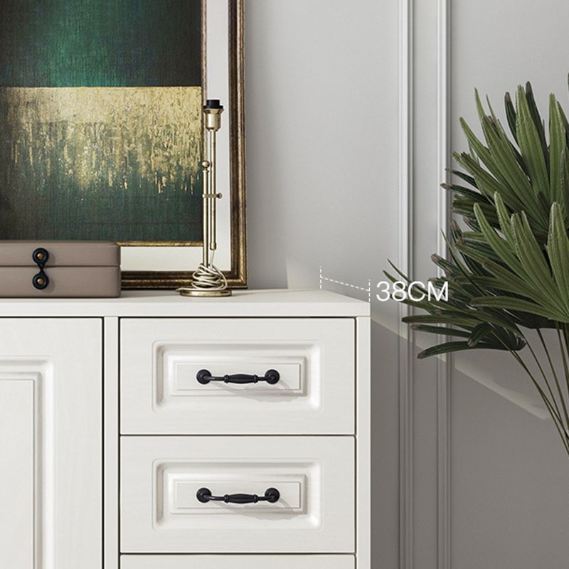 White Standard Cabinet Solid Wood Storage Cabinet with Drawer