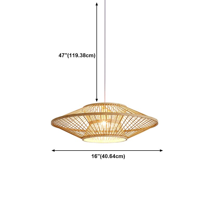 Geometrische hängende Licht moderne Art Holz 1 Licht nach unten Beleuchtung