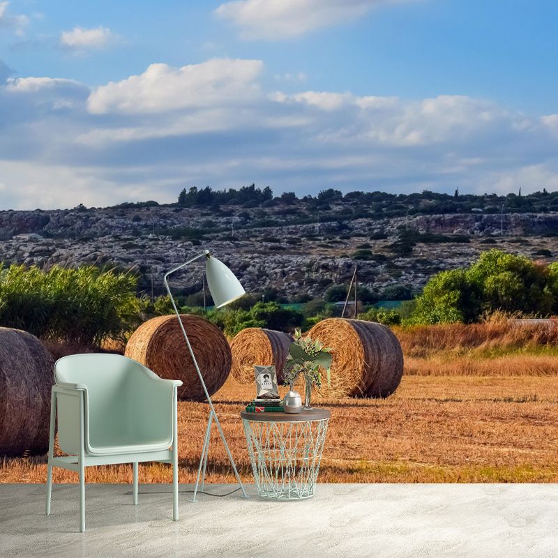 Customized Straw Bale Mural Decal Wall Decor Mildew Resistant for Living Room