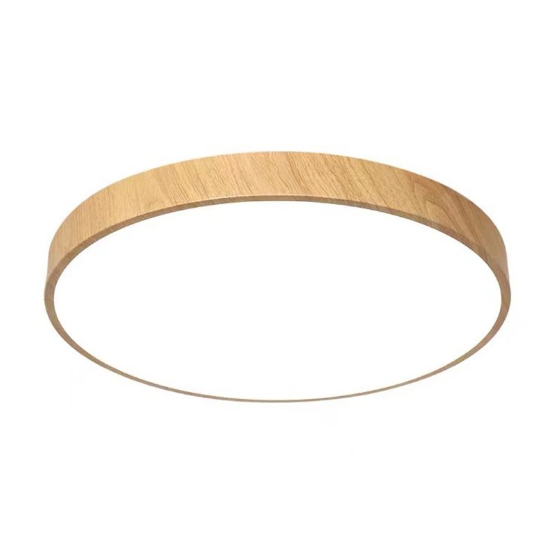 Modern Circular Flush Mount Ceiling Fixture Wood Flush Light