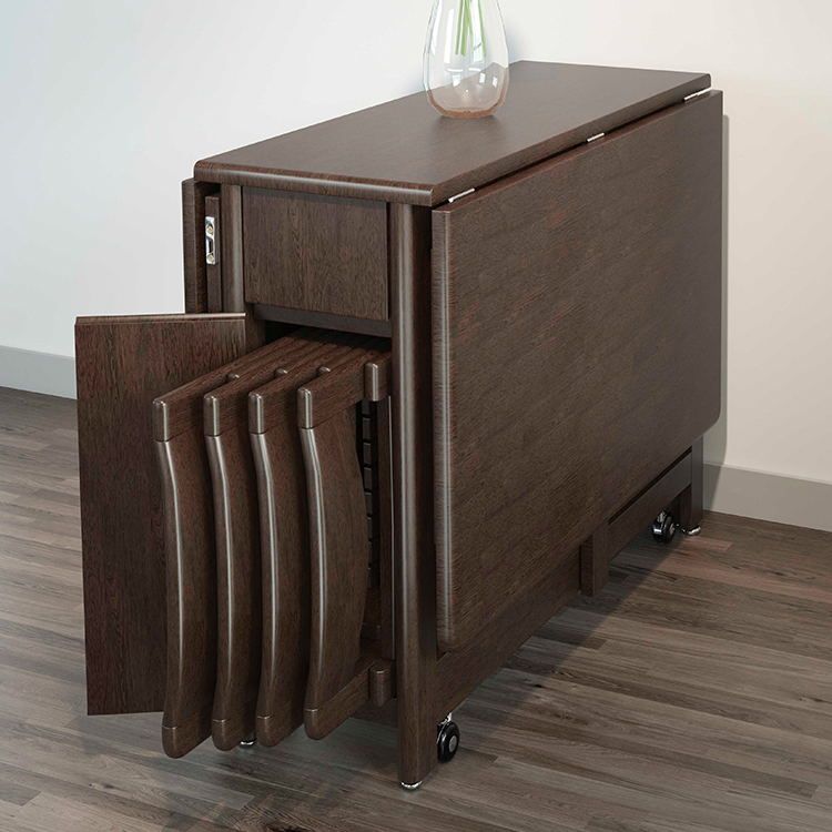 Modern Dining Set 1/2 Pcs Solid Wood Dining Table with Drop Leaf