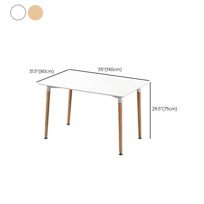Rectangular Dining Table Modern Wood Tabletop for Living Room