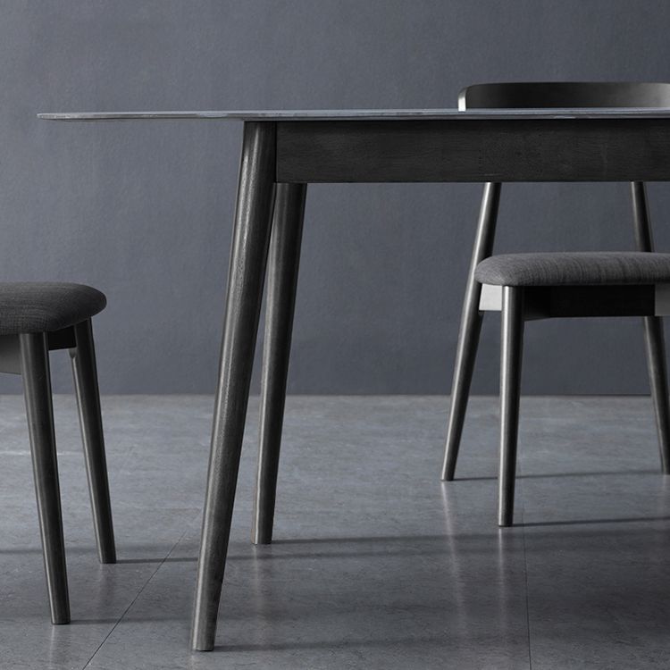 Modern Style Gray Stone Table Rectangle Dining Table for Kitchen
