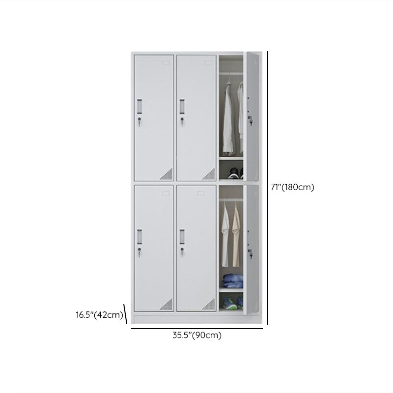 Modern Style Gray Storage Cabinet with Hinged Doors Metal Cabinet for Bathroom