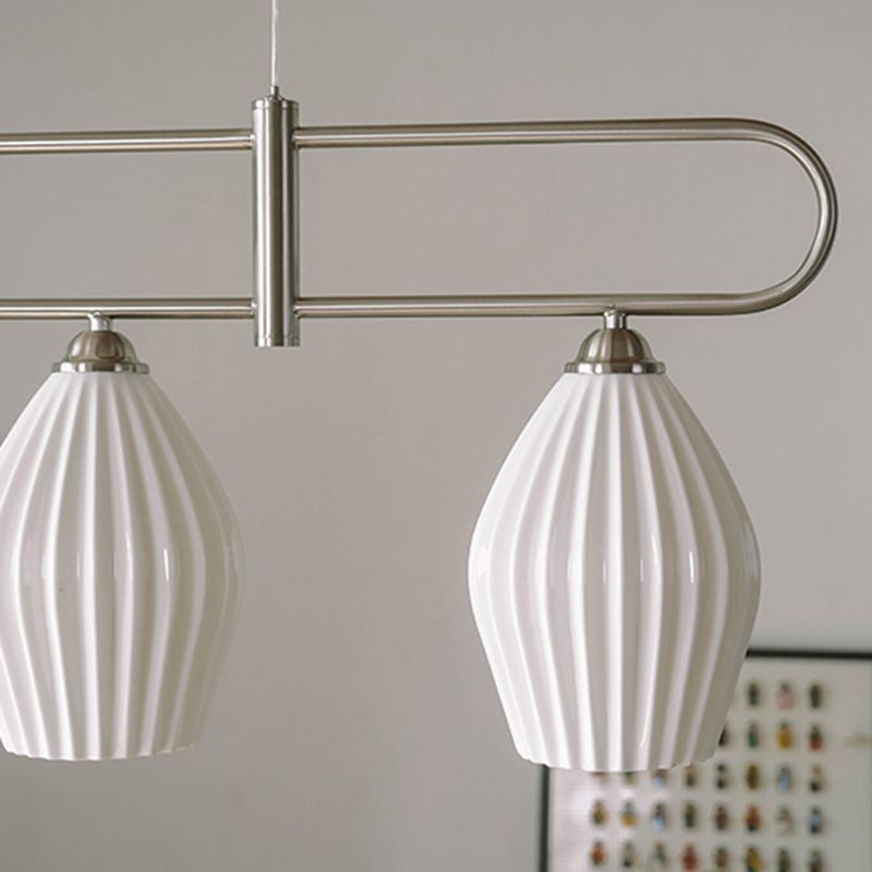 Contemporary Island Light Lantern-Shaped Ceramics 4 Light Island Pendant Lights