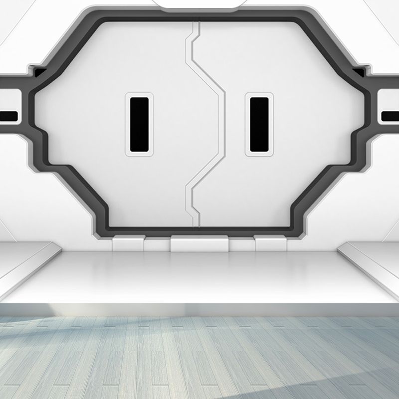 Whole Spacecraft Door Wallpaper Mural Stain-Proof Futuristic Living Room Wall Art