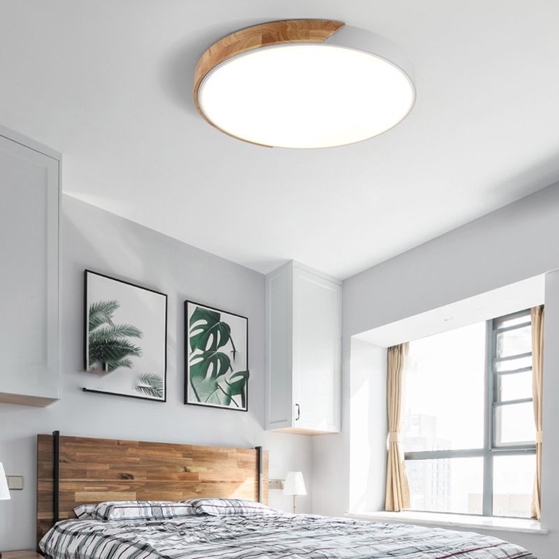 Round Shape Ceiling Lamp Modern Macaroon Iron 1 Light Flush Mount for Living Room Aisle