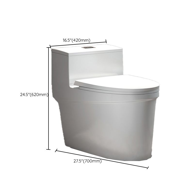 Traditional Floor Mount Toilet White Seat Included Toilet Bowl for Bathroom