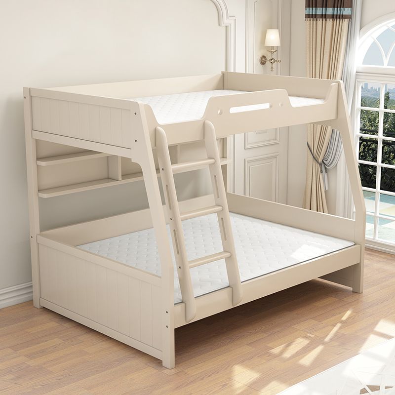 Solid Color Wood Bunk Bed Modern No Distressing Mattress Included Bunk Bed