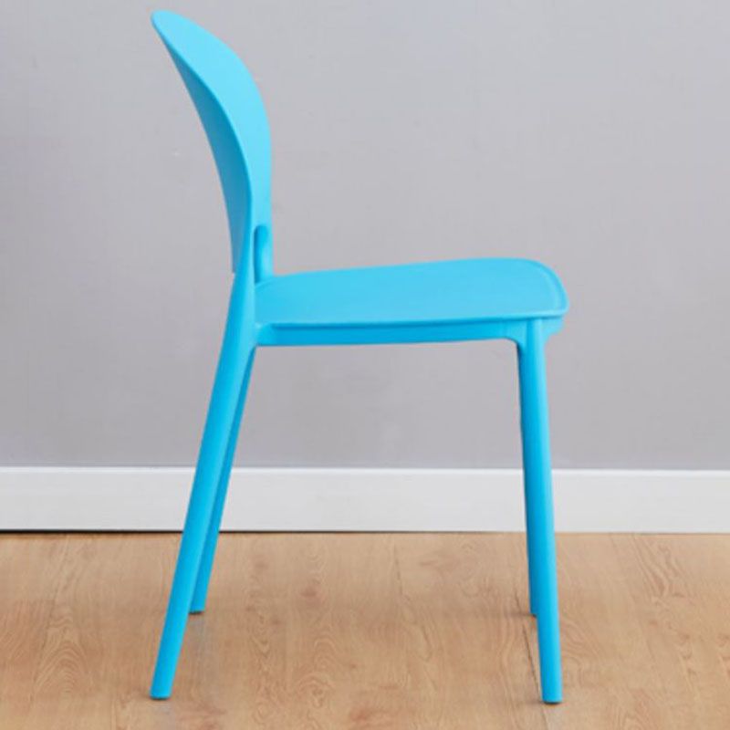 Silla apilable de estilo moderno, silla con respaldo abierto sin brazos y patas de plástico para cocina