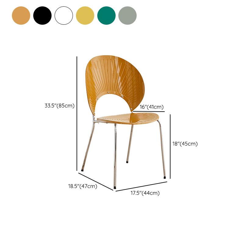 Open Back Dining Side Chair Contemporary Dining Armless Chair