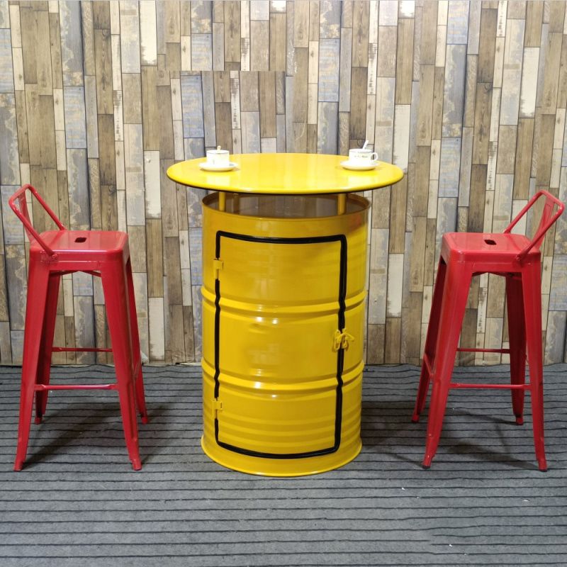 1/2/3 Pieces Modern Table and Stool Metal Bar Pub Table Set for Bar