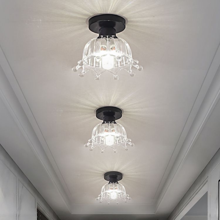 Glass Geometric Flush Mount Lights Modern Style 1 Light Flush Mount Lamp