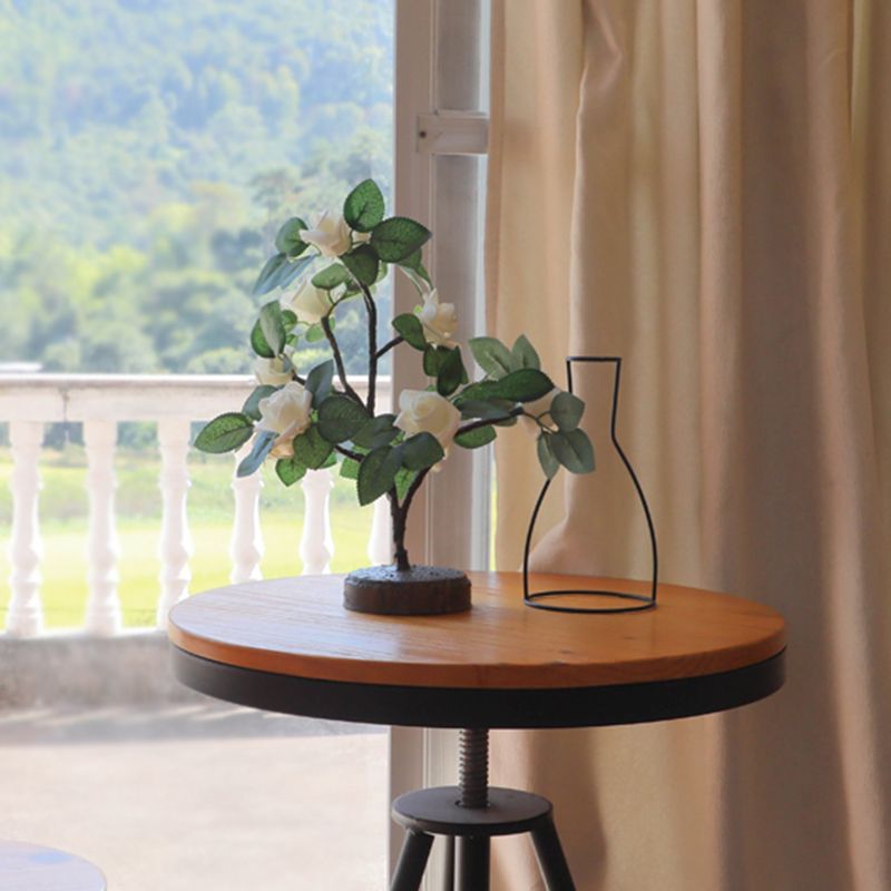 Rose Restaurant Night Table Light Industrial Metal LED Black Nightstand Lighting