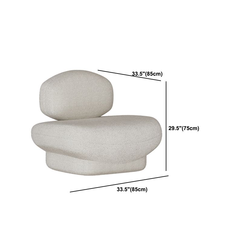 Wool Modern Style Curved Sofa Statement Armless Sofa in Beige