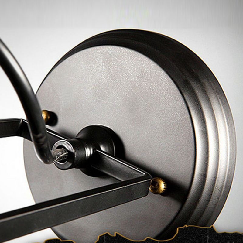 Industrial Style Iron Vanity Light Cone Shape Vanity Lamp in Black