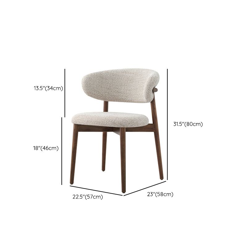 Upholstered Linen Fabric Dining Chair Contemporary Kitchen Dining Side Chair