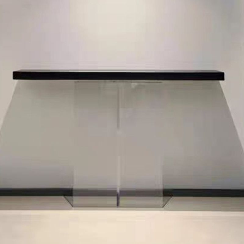Rectangle Shape Contemporary Console Table Pine Console Sofa Table in Natural/Black