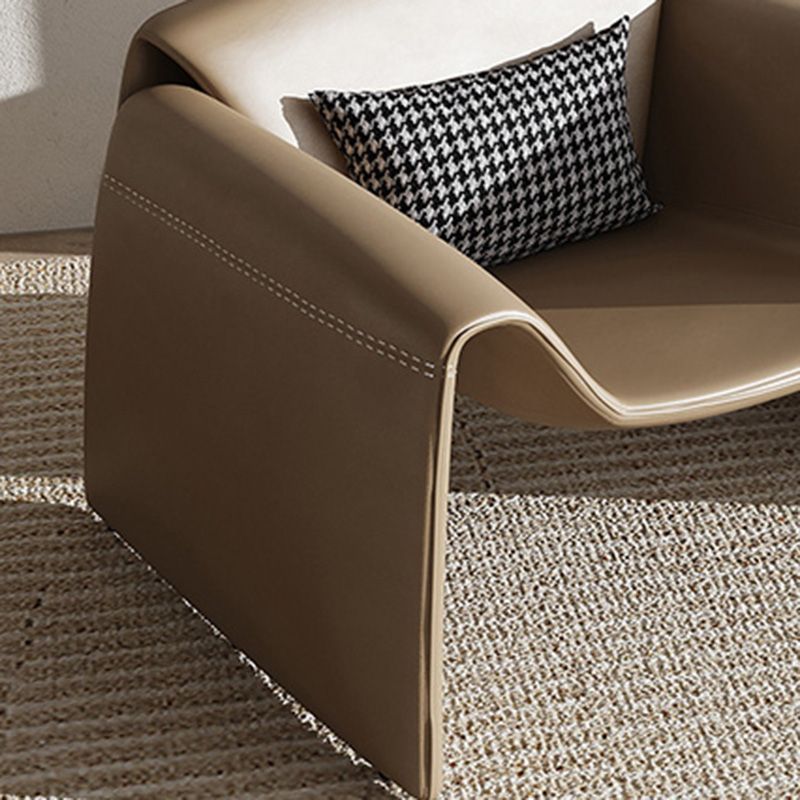 38.18" Wide Faux Leather Armchair Upholstered Pillow Back Accent Chair