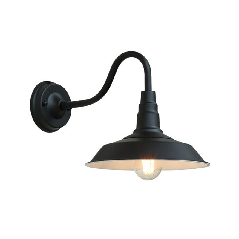 1-Light Wall Sconce Industrial Outdoor Sconce Lighting With Metal Shade