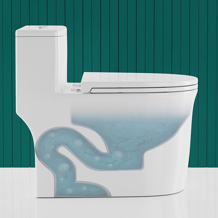 Traditional One Piece Toilet Floor Mounted White Toilet Bowl for Washroom