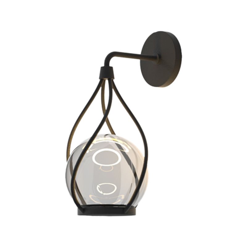 Contemporary Wall Sconce Glass Shade Wall Light Fixture for Courtyard