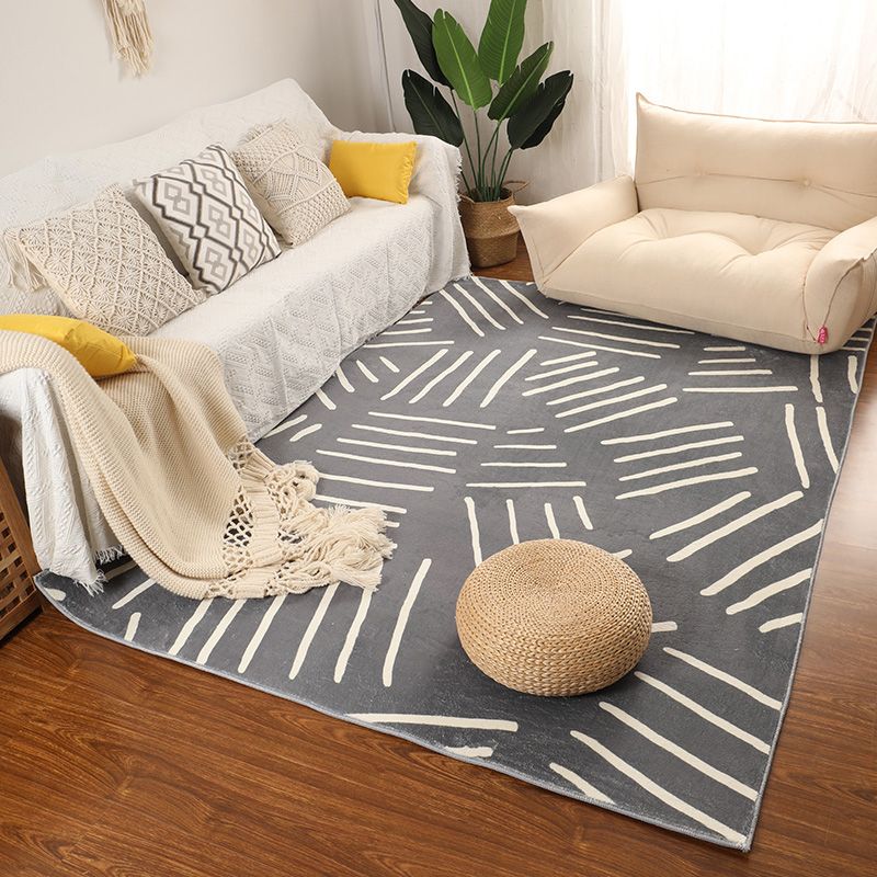 Fancy Yellow Carpet Geometric Print Polyester Area Rug Anti-Slip Area Rug for Home Decor