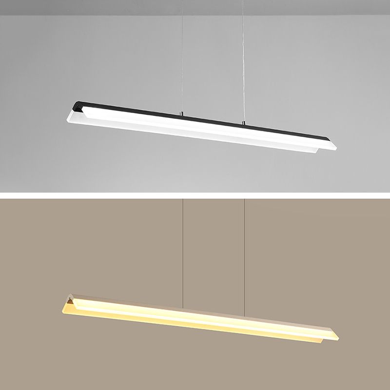 Metal Rectangle Pendent in Modern Style LED Suspended Lights for Office Conference Room