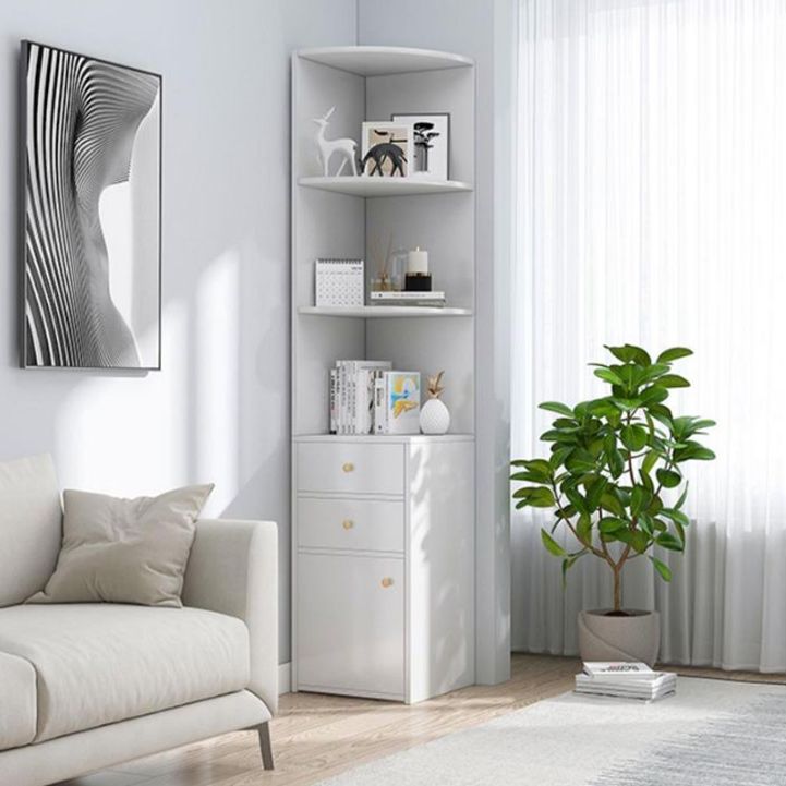 Modern Accent Cabinet with Door and Drawers and Shelves Cabinet