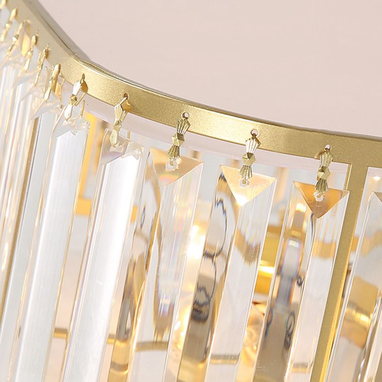 Plafonnier LED carré en cristal, plafonnier en fer forgé de Style concis et moderne pour le salon