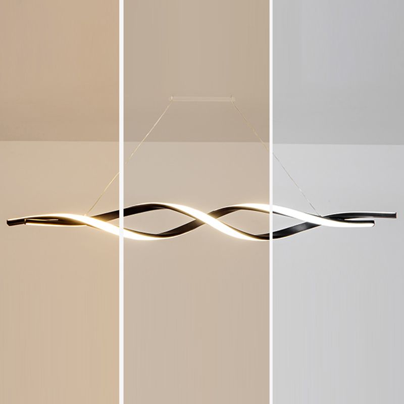 Modern Linear Chandelier Lights LED Island Pendant Lighting for Living Room Dining Room