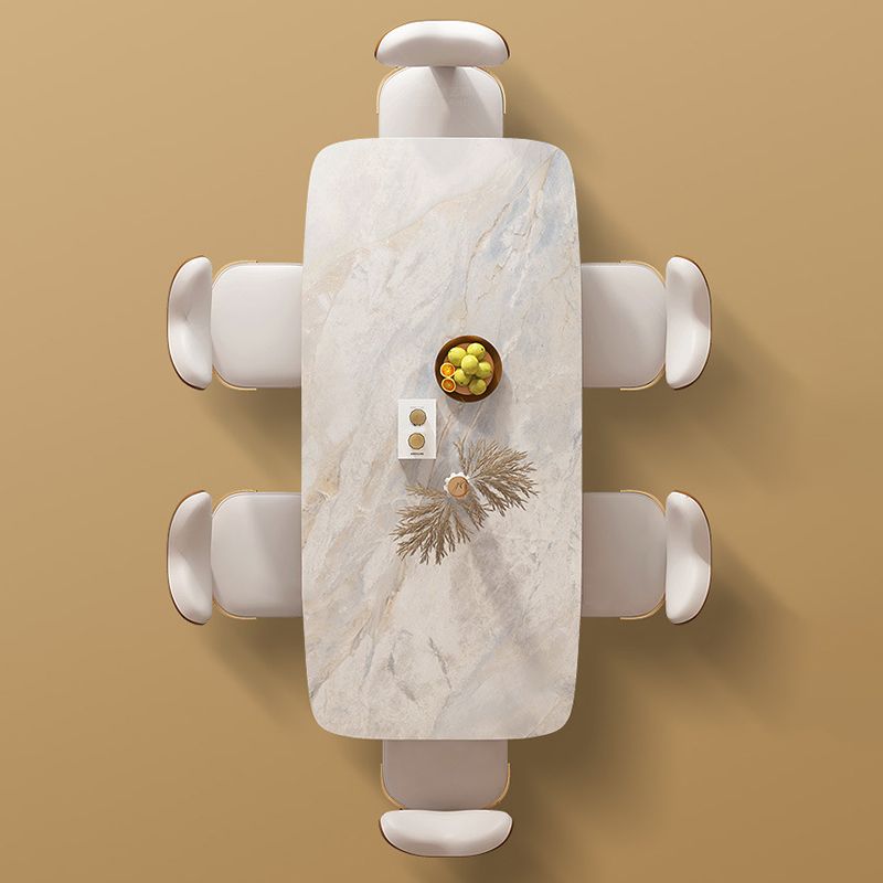 Glam Dining Sintered Stone Table Dining Rectangle Table for Kitchen
