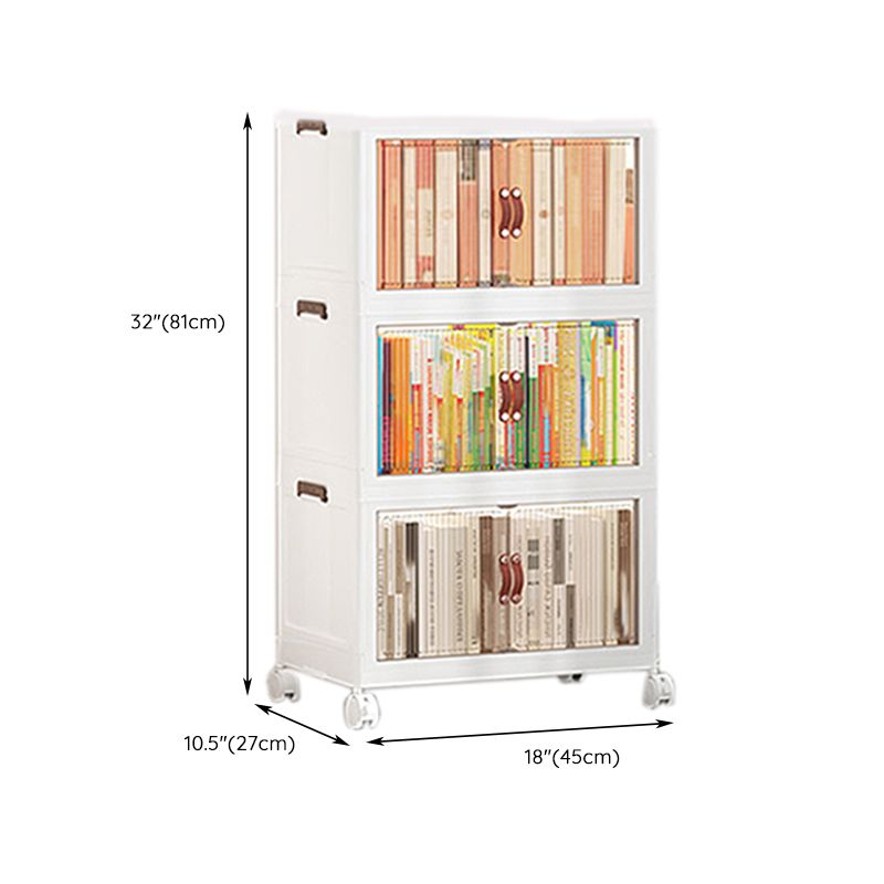 Contemporary Plastic Book Shelf Freestanding Standard Kids Bookshelf in White