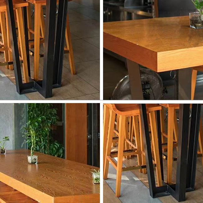1/2/4/11 Pieces Pub Dining Set Industrial Solid Wood Table and Stool Set for Shop