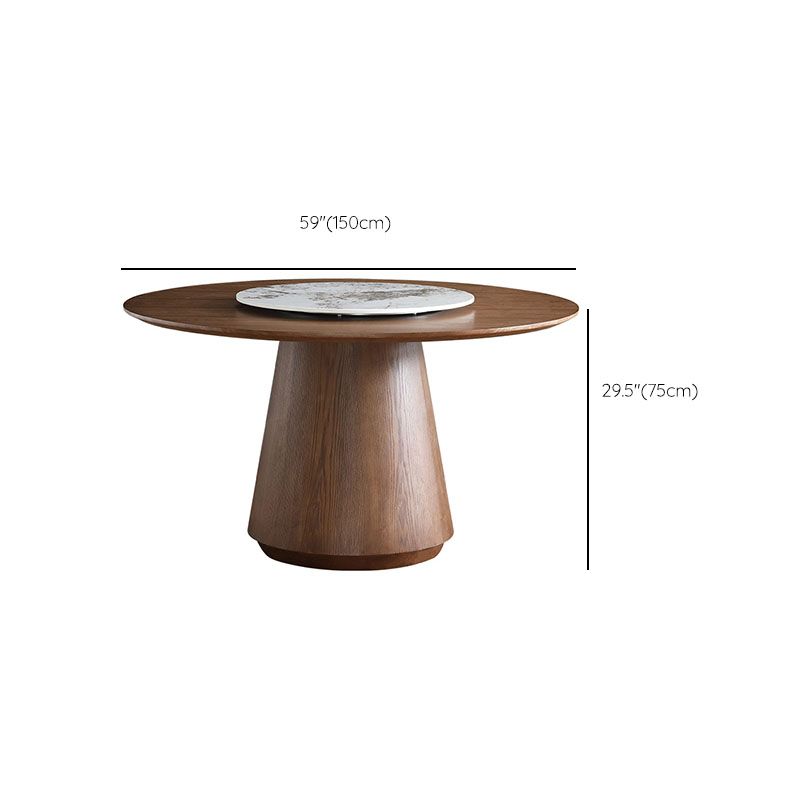 Round Dining Table Set 1/4/5/7 Pcs Solid Wood Dining Table and Solid Back Chairs