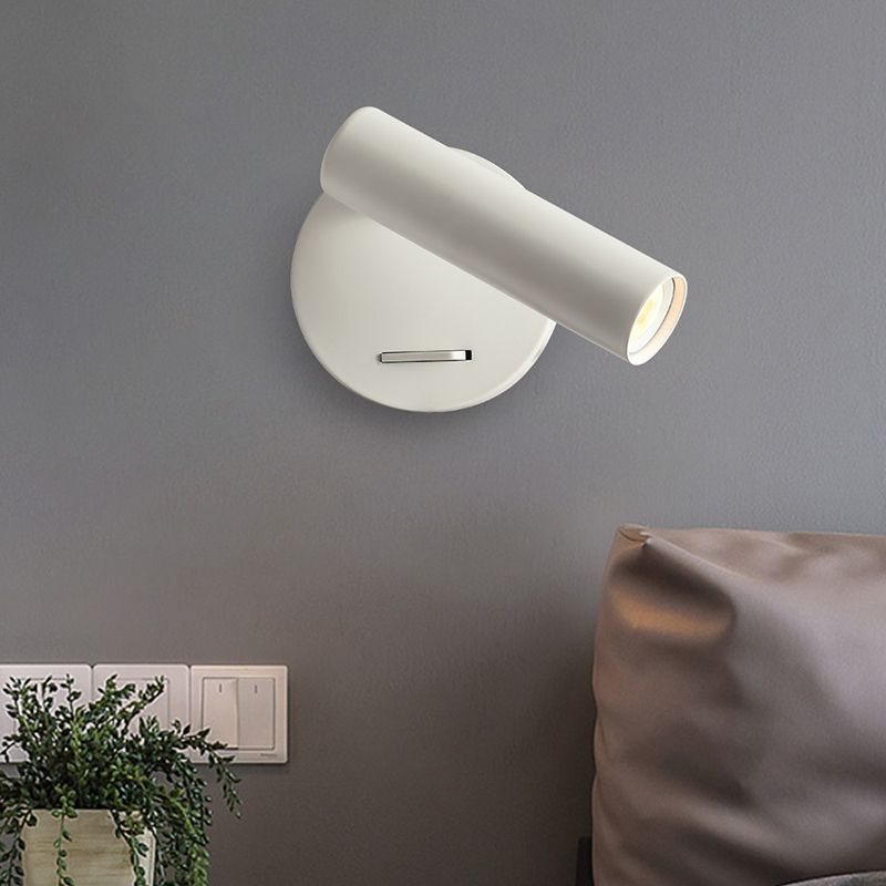 4.3" H Simplicity Bedside LED Reading Lamp Modern Style Spotlight Wall Sconce with Round Metal Base